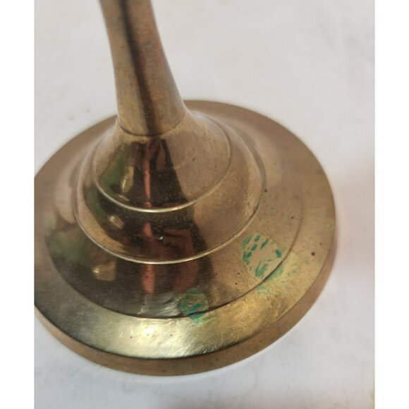 Vintage Brass Taper Round Candlestick Holders 8" Tall Set Of 2 Made in India - Picture 9 of 11